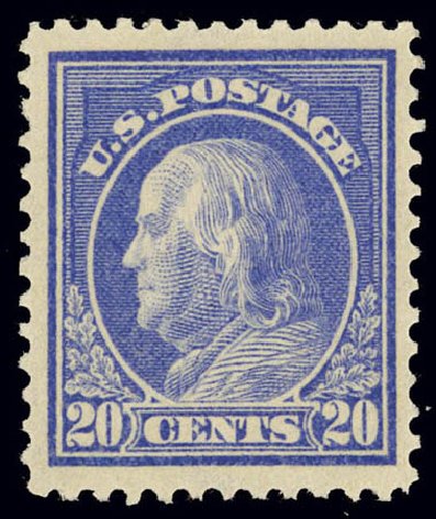 Cost of US Stamp Scott 419: 20c 1914 Franklin Perf 12. Daniel Kelleher Auctions, Feb 2013, Sale 634, Lot 264