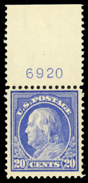 Costs of US Stamp Scott Catalog #419: 1914 20c Franklin Perf 12. Daniel Kelleher Auctions, Mar 2013, Sale 635, Lot 524