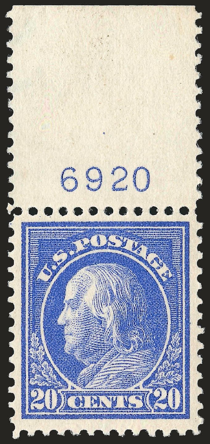 Value of US Stamps Scott Catalogue #419: 20c 1914 Franklin Perf 12. Robert Siegel Auction Galleries, Apr 2009, Sale 972, Lot 3324