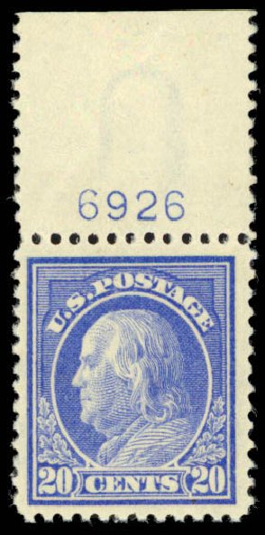 US Stamp Prices Scott Cat. #419: 1914 20c Franklin Perf 12. Daniel Kelleher Auctions, Mar 2013, Sale 635, Lot 525