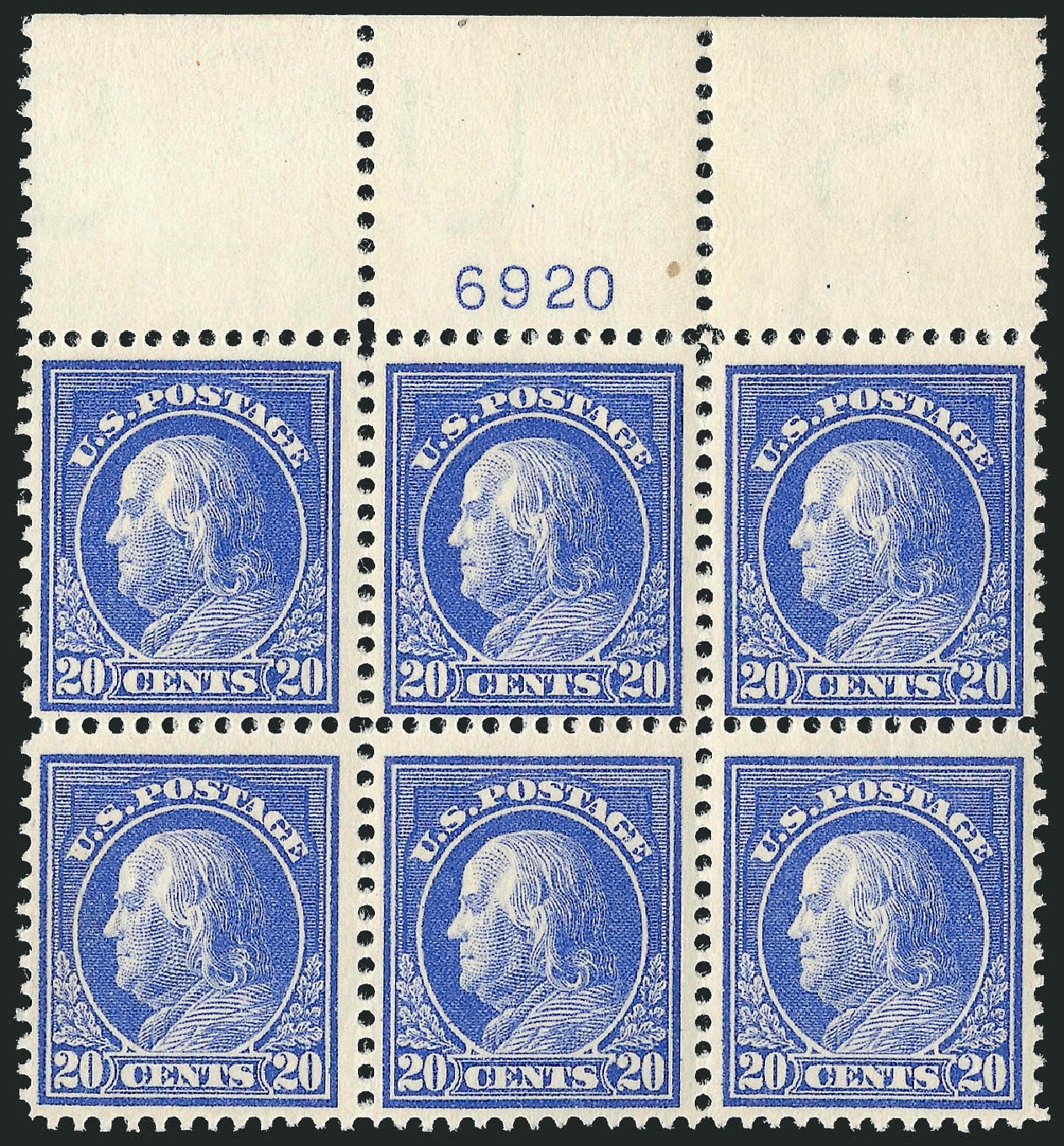 US Stamp Values Scott Catalogue 419: 20c 1914 Franklin Perf 12. Robert Siegel Auction Galleries, Sep 2014, Sale 1078, Lot 515