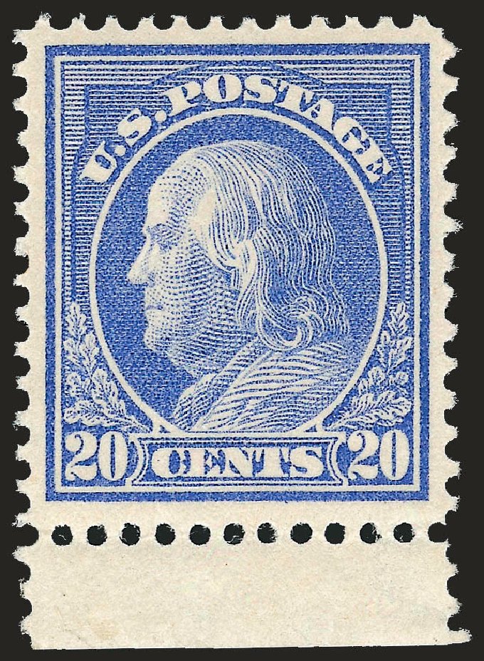 US Stamp Prices Scott Catalogue # 419 - 20c 1914 Franklin Perf 12. Robert Siegel Auction Galleries, Sep 2009, Sale 968B, Lot 535