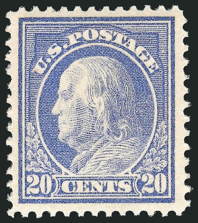 US Stamps Value Scott Catalogue #419 - 20c 1914 Franklin Perf 12. Robert Siegel Auction Galleries, Dec 2011, Sale 1017, Lot 802