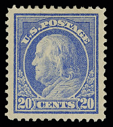 US Stamp Value Scott 419: 1914 20c Franklin Perf 12. H.R. Harmer, May 2014, Sale 3005, Lot 1273
