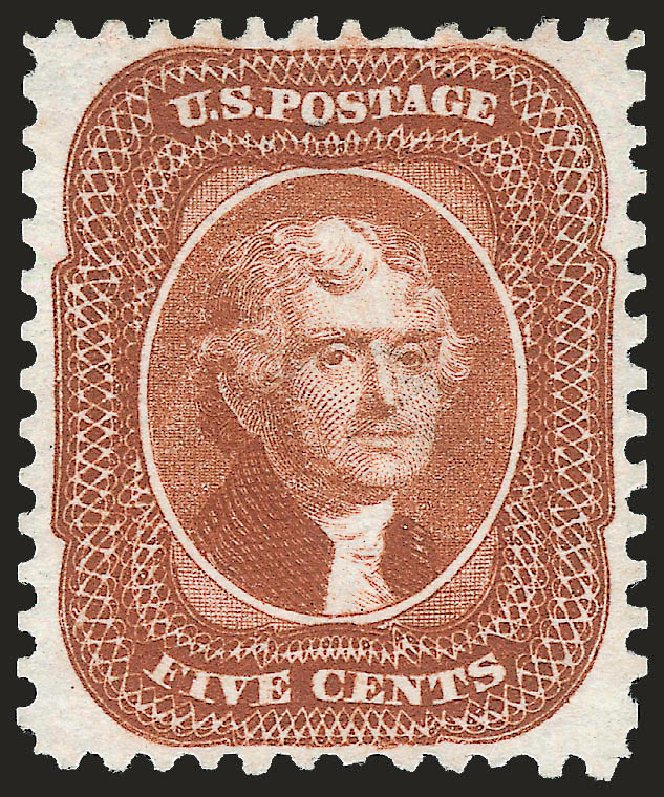 Price of US Stamps Scott 42 - 1875 5c Jefferson Reprint. Robert Siegel Auction Galleries, Jan 2009, Sale 968, Lot 57