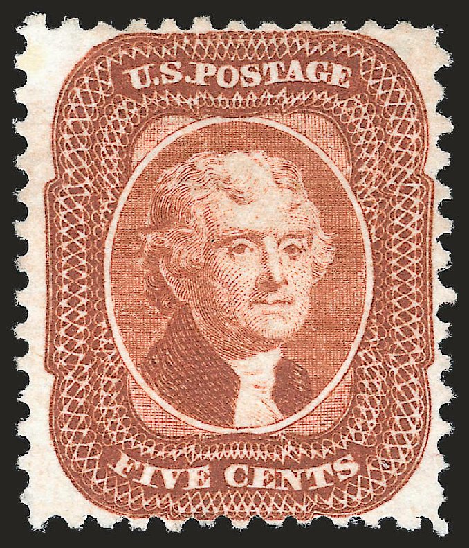 Price of US Stamps Scott Catalogue #42 - 5c 1875 Jefferson Reprint. Robert Siegel Auction Galleries, Sep 2009, Sale 976, Lot 1288