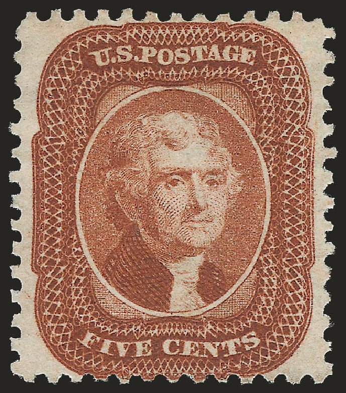 Prices of US Stamps Scott 42 - 1875 5c Jefferson Reprint. Robert Siegel Auction Galleries, Sep 2009, Sale 976, Lot 1289