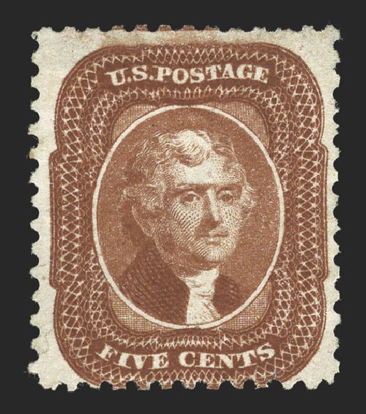 Price of US Stamps Scott 42: 1875 5c Jefferson Reprint. Spink Shreves Galleries, Mar 2013, Sale 142, Lot 160