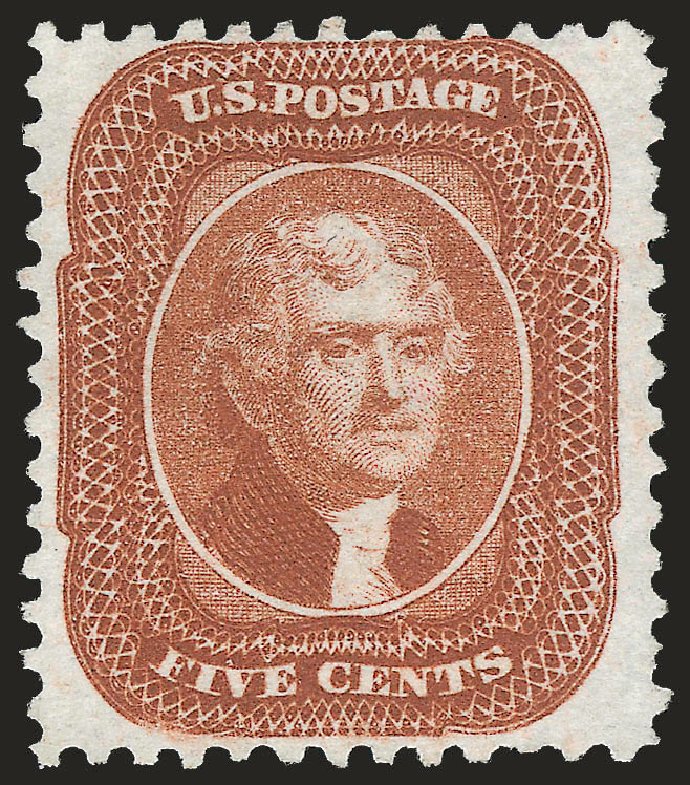 Price of US Stamps Scott Catalogue # 42: 5c 1875 Jefferson Reprint. Robert Siegel Auction Galleries, Jun 2009, Sale 975, Lot 1236