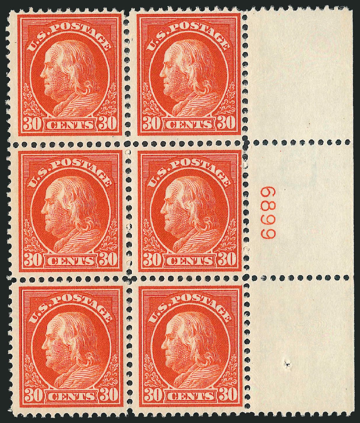 Cost of US Stamps Scott Catalogue #420: 1914 30c Franklin Perf 12. Robert Siegel Auction Galleries, Oct 2011, Sale 1014, Lot 1897