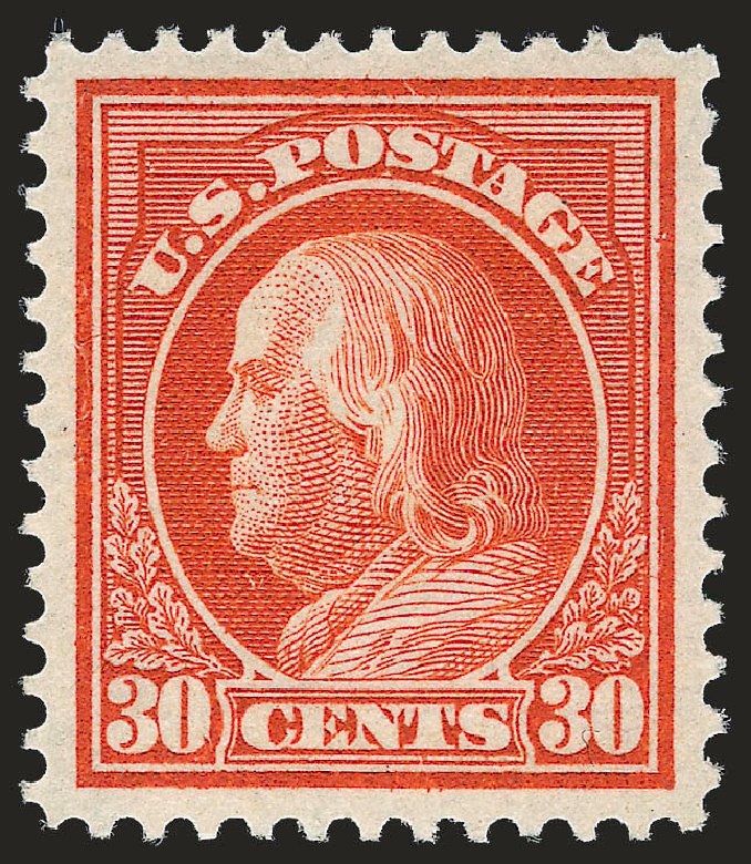 Price of US Stamp Scott Cat. # 420 - 30c 1914 Franklin Perf 12. Robert Siegel Auction Galleries, Sep 2009, Sale 976, Lot 2007