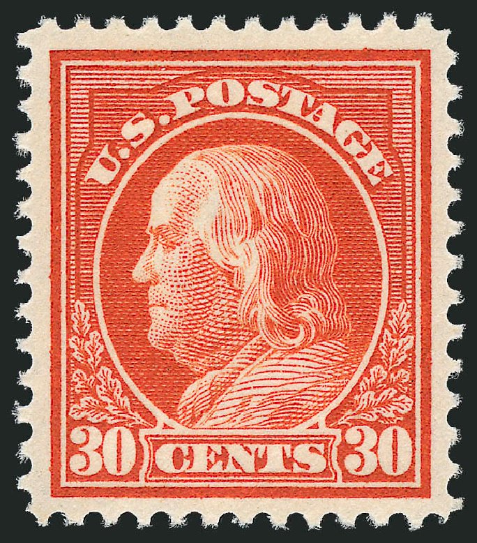 Values of US Stamp Scott Catalog #420: 1914 30c Franklin Perf 12. Robert Siegel Auction Galleries, Sep 2009, Sale 976, Lot 2008