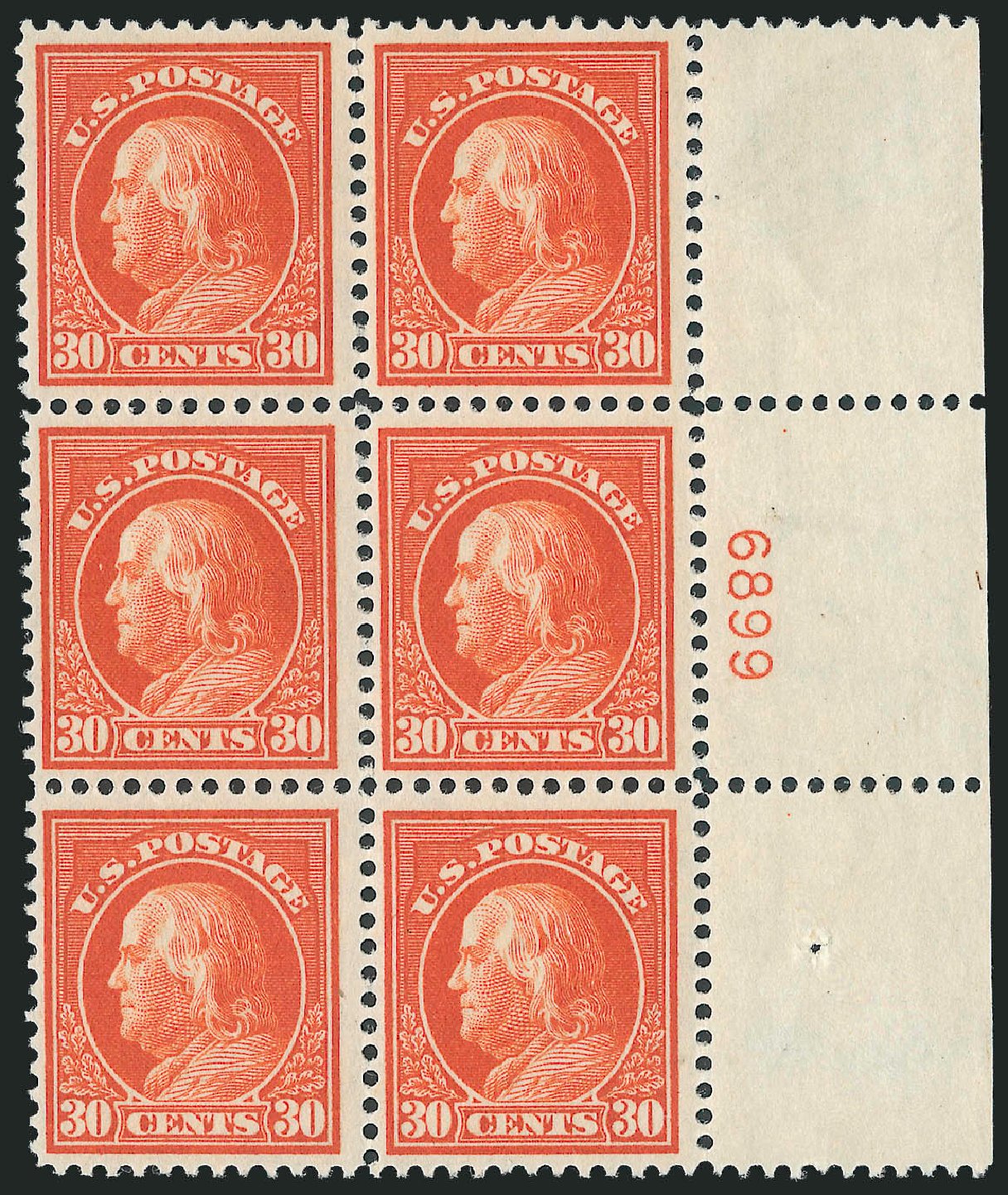Prices of US Stamps Scott Cat. # 420 - 1914 30c Franklin Perf 12. Robert Siegel Auction Galleries, Mar 2011, Sale 1007, Lot 2709