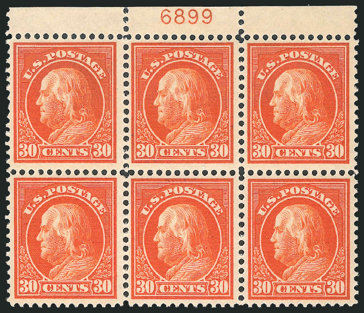 US Stamps Value Scott Catalogue #420: 1914 30c Franklin Perf 12. Robert Siegel Auction Galleries, Jul 2013, Sale 1050, Lot 540