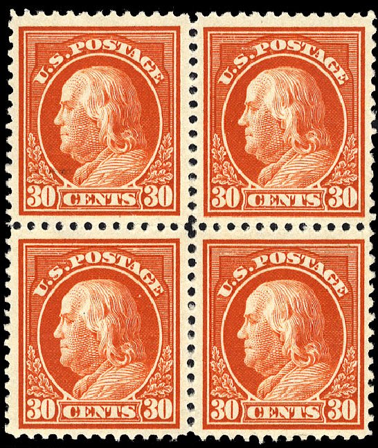 Prices of US Stamps Scott Catalog #420 - 30c 1914 Franklin Perf 12. Cherrystone Auctions, Nov 2009, Sale 200911, Lot 3124
