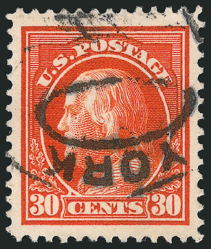 Price of US Stamps Scott Catalogue # 420: 30c 1914 Franklin Perf 12. Robert Siegel Auction Galleries, Oct 2012, Sale 1032, Lot 3524