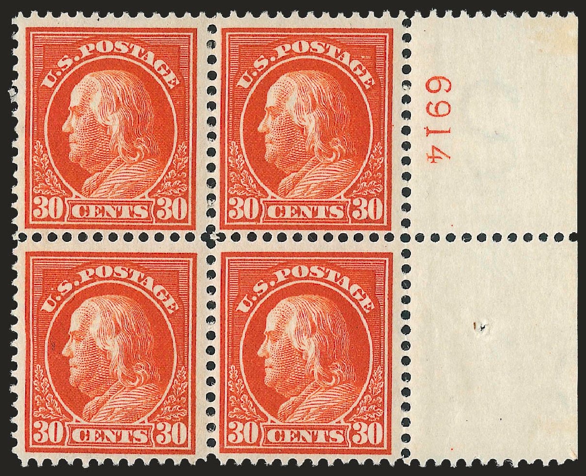 Costs of US Stamps Scott Catalogue 420: 30c 1914 Franklin Perf 12. Robert Siegel Auction Galleries, Apr 2010, Sale 984, Lot 874