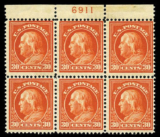 Costs of US Stamps Scott Catalogue # 420 - 30c 1914 Franklin Perf 12. Matthew Bennett International, Mar 2012, Sale 344, Lot 4575