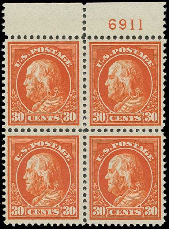 US Stamp Value Scott Catalogue 420 - 1914 30c Franklin Perf 12. H.R. Harmer, Jun 2013, Sale 3003, Lot 1295