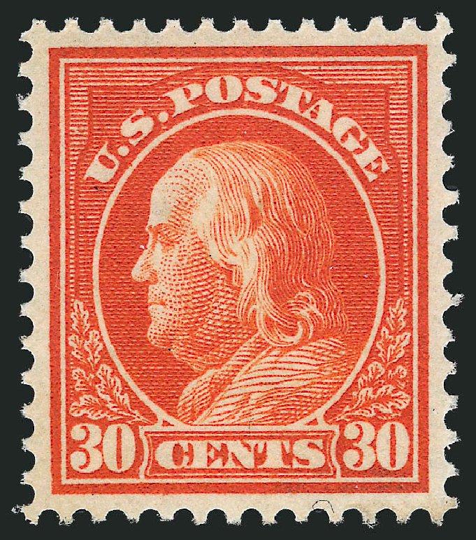 Value of US Stamps Scott Catalogue 420 - 1914 30c Franklin Perf 12. Robert Siegel Auction Galleries, Nov 2012, Sale 1034, Lot 393