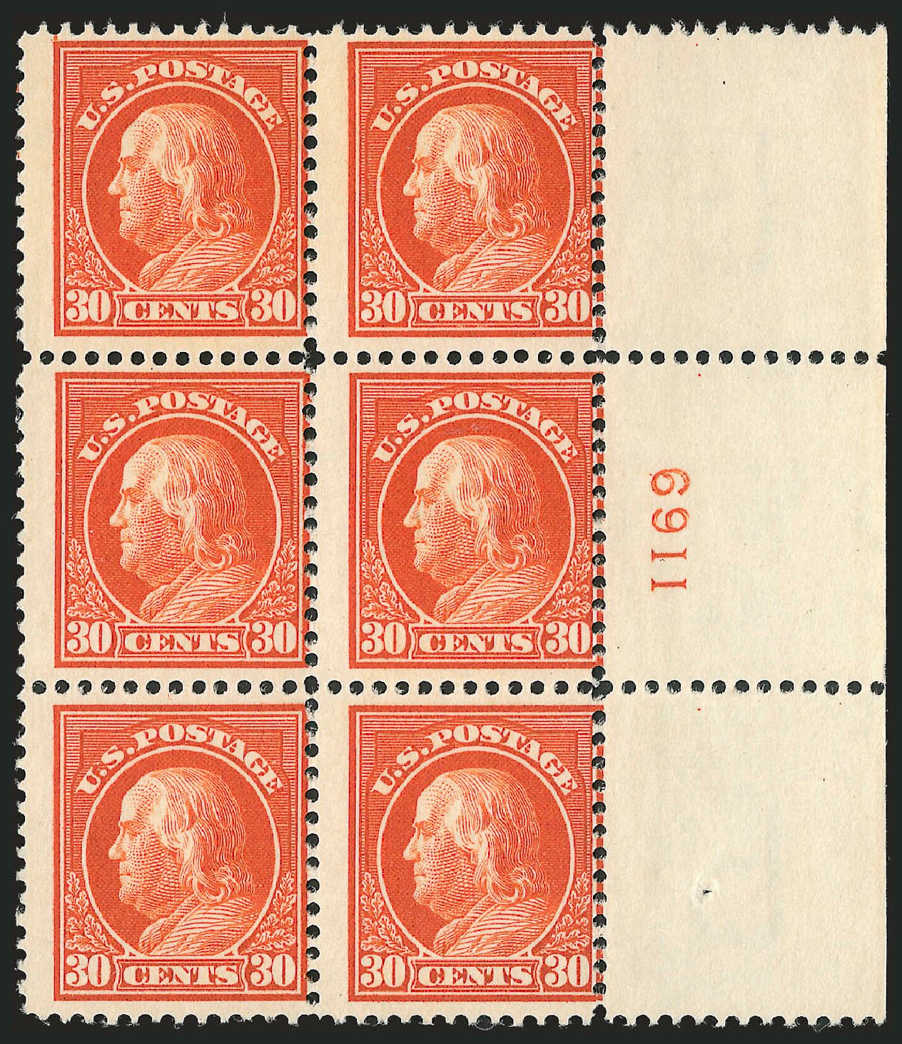 US Stamp Prices Scott Catalogue #420 - 1914 30c Franklin Perf 12. Robert Siegel Auction Galleries, Dec 2009, Sale 982, Lot 5806
