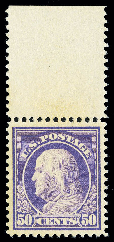 US Stamps Prices Scott Catalogue #421 - 1914 50c Franklin Perf 12. Matthew Bennett International, Sep 2012, Sale 345, Lot 347