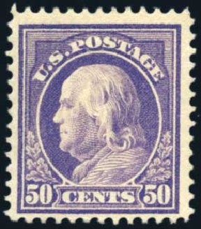 Price of US Stamp Scott 421: 50c 1914 Franklin Perf 12. Harmer-Schau Auction Galleries, Jun 2008, Sale 78, Lot 1558