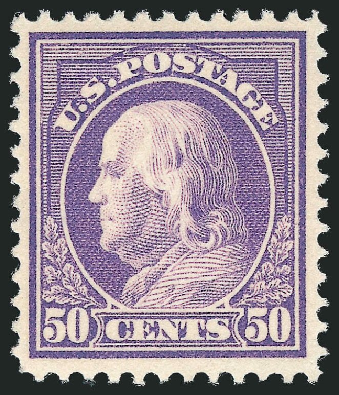 Values of US Stamp Scott Catalog 421: 50c 1914 Franklin Perf 12. Robert Siegel Auction Galleries, Oct 2011, Sale 1014, Lot 1898