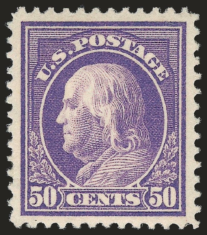 US Stamps Price Scott Cat. #421: 1914 50c Franklin Perf 12. Robert Siegel Auction Galleries, Apr 2010, Sale 984, Lot 878