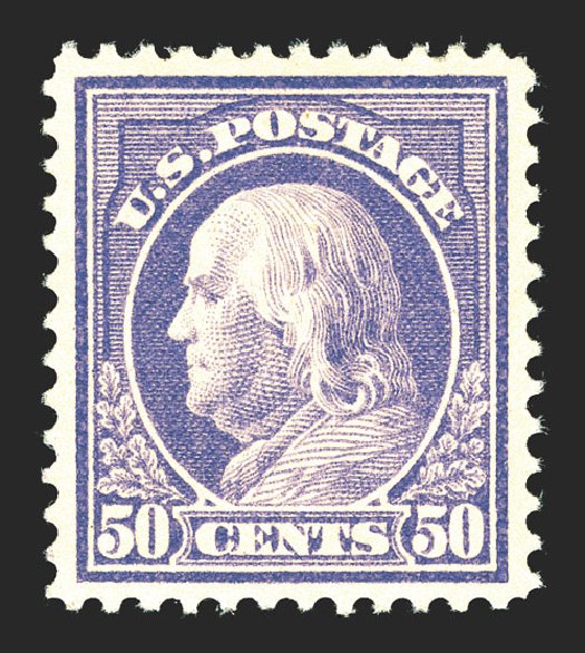 US Stamp Prices Scott Cat. #421: 50c 1914 Franklin Perf 12. Spink Shreves Galleries, Mar 2013, Sale 142, Lot 358