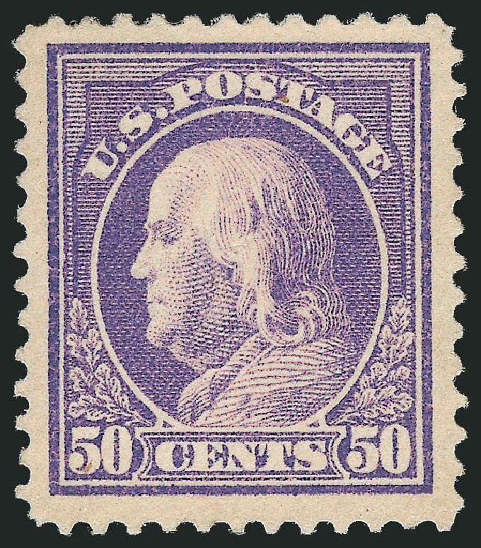 US Stamp Price Scott Catalog 421: 50c 1914 Franklin Perf 12. Robert Siegel Auction Galleries, Jun 2012, Sale 1026, Lot 1409