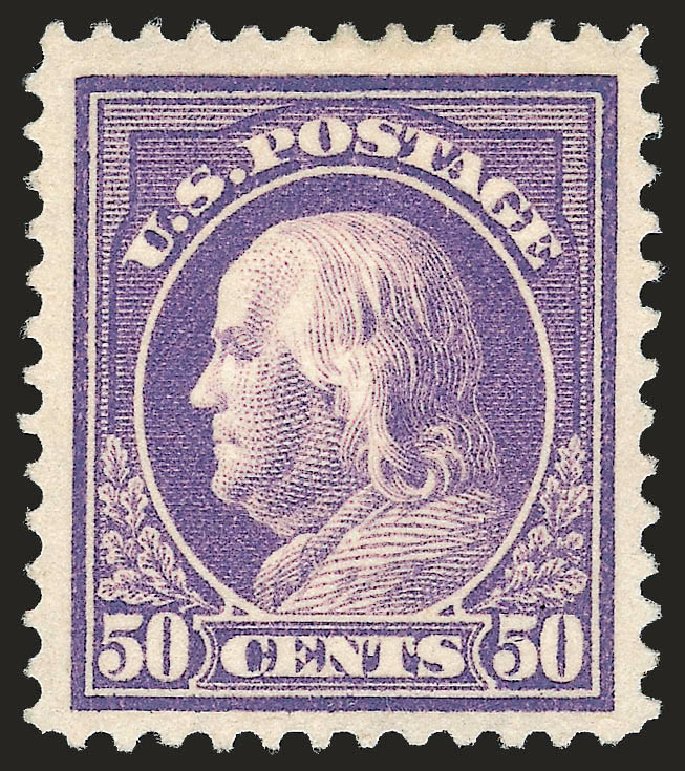 Cost of US Stamps Scott Catalogue 421: 1914 50c Franklin Perf 12. Robert Siegel Auction Galleries, Jun 2010, Sale 992, Lot 2470