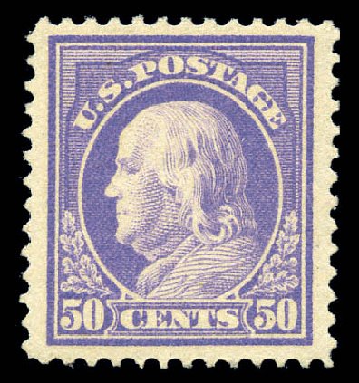 Price of US Stamp Scott Catalogue #421: 50c 1914 Franklin Perf 12. Matthew Bennett International, Sep 2010, Sale 333, Lot 3751