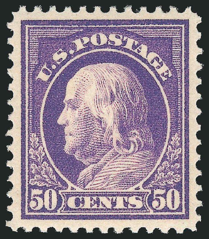 Prices of US Stamp Scott Catalogue 421: 1914 50c Franklin Perf 12. Robert Siegel Auction Galleries, Mar 2012, Sale 1019, Lot 801