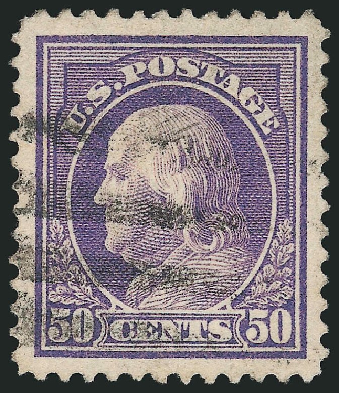 US Stamp Values Scott Cat. #421 - 1914 50c Franklin Perf 12. Robert Siegel Auction Galleries, Mar 2014, Sale 1067, Lot 1511