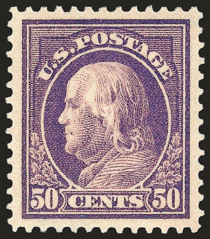 US Stamp Price Scott Catalog # 421: 1914 50c Franklin Perf 12. Robert Siegel Auction Galleries, Jun 2009, Sale 973, Lot 201
