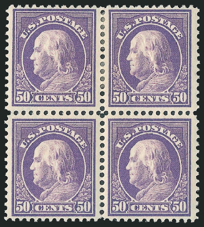 Value of US Stamps Scott Catalog # 421 - 1914 50c Franklin Perf 12. Robert Siegel Auction Galleries, Mar 2013, Sale 1040, Lot 1794