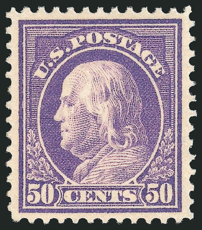 US Stamps Values Scott Catalogue # 421 - 1914 50c Franklin Perf 12. Robert Siegel Auction Galleries, Dec 2011, Sale 1017, Lot 805