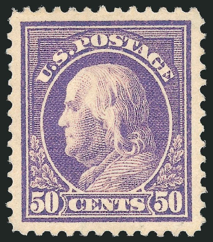 Price of US Stamps Scott Catalog # 421: 1914 50c Franklin Perf 12. Robert Siegel Auction Galleries, Mar 2012, Sale 1019, Lot 802