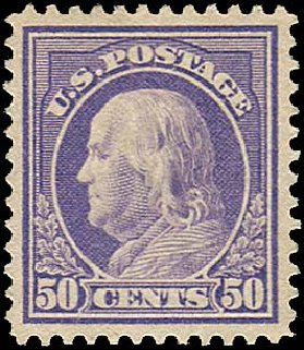US Stamp Price Scott 421 - 50c 1914 Franklin Perf 12. Regency-Superior, Nov 2014, Sale 108, Lot 816