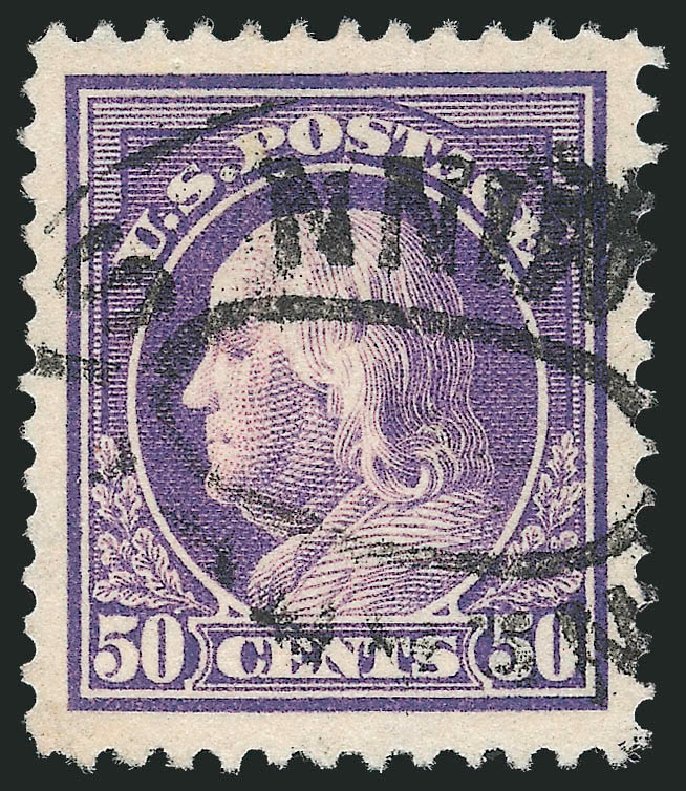 Price of US Stamp Scott Catalogue 421: 50c 1914 Franklin Perf 12. Robert Siegel Auction Galleries, Oct 2012, Sale 1032, Lot 3526