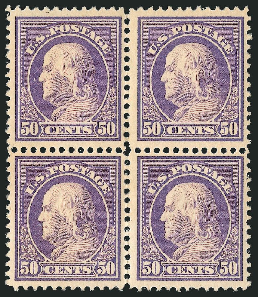 Costs of US Stamps Scott 421 - 50c 1914 Franklin Perf 12. Robert Siegel Auction Galleries, Nov 2013, Sale 1061, Lot 3906