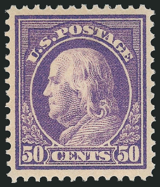 Cost of US Stamps Scott Catalogue # 421: 50c 1914 Franklin Perf 12. Robert Siegel Auction Galleries, Dec 2013, Sale 1062, Lot 606