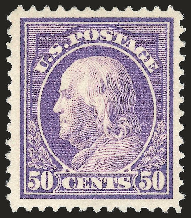 Prices of US Stamps Scott Catalogue #421: 1914 50c Franklin Perf 12. Robert Siegel Auction Galleries, Apr 2009, Sale 972, Lot 3326