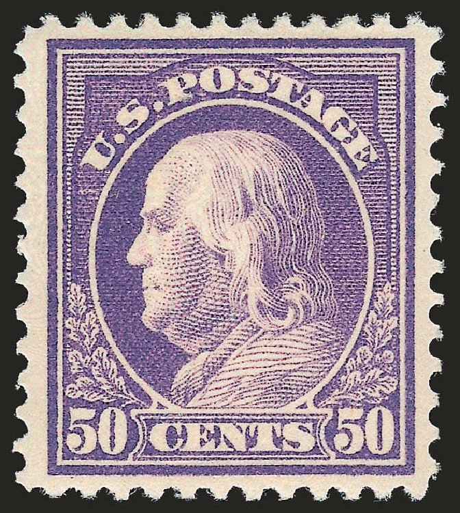 US Stamp Price Scott Cat. # 421 - 1914 50c Franklin Perf 12. Robert Siegel Auction Galleries, Apr 2010, Sale 984, Lot 876