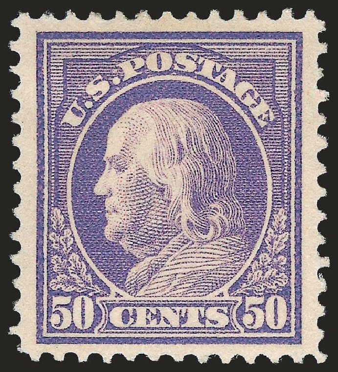 Values of US Stamp Scott Cat. # 422 - 50c 1914 Franklin Perf 12. Robert Siegel Auction Galleries, Apr 2009, Sale 972, Lot 3327