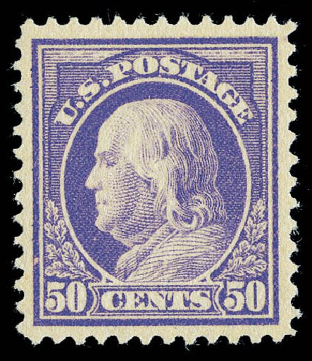 Prices of US Stamp Scott Catalogue #422: 1914 50c Franklin Perf 12. Matthew Bennett International, Sep 2012, Sale 345, Lot 348
