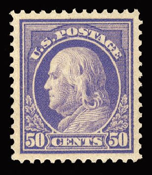Prices of US Stamps Scott Catalog # 422 - 1914 50c Franklin Perf 12. Cherrystone Auctions, Mar 2013, Sale 201303, Lot 79