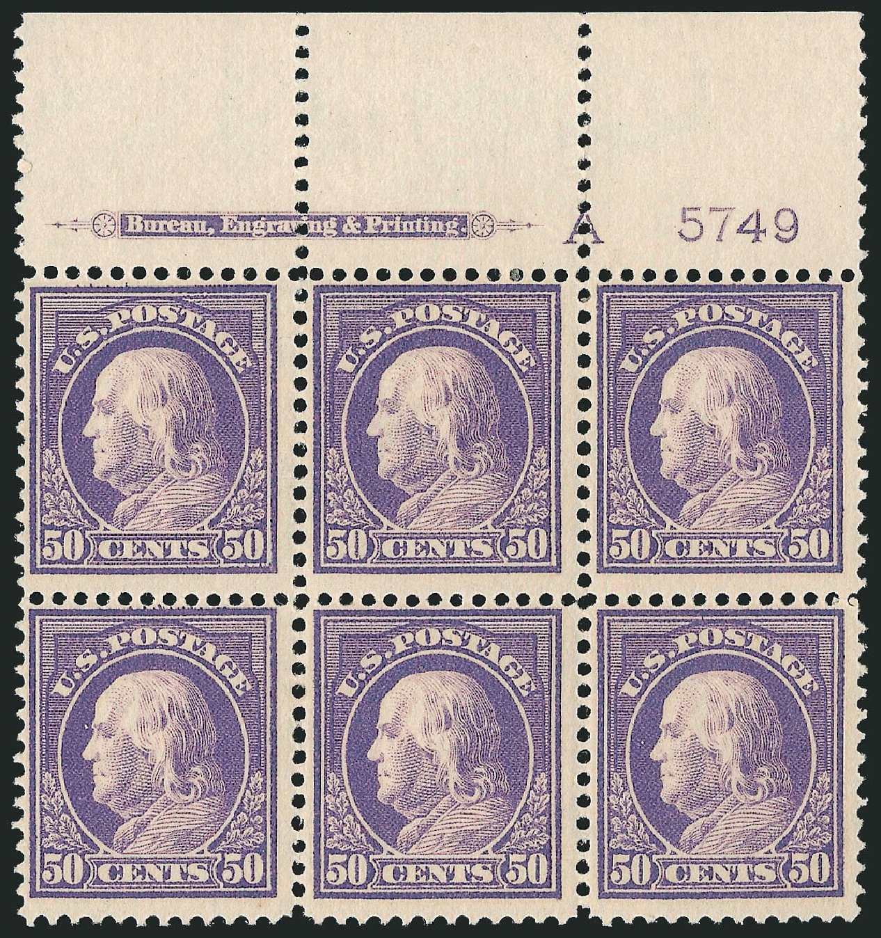 Cost of US Stamp Scott Catalog 422: 1914 50c Franklin Perf 12. Robert Siegel Auction Galleries, Sep 2014, Sale 1078, Lot 519