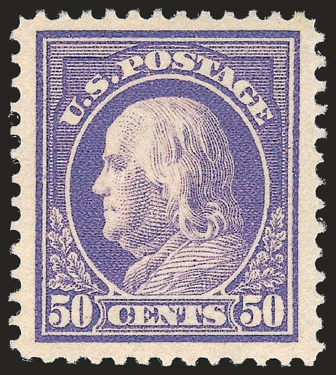 US Stamps Values Scott Catalog 422: 1914 50c Franklin Perf 12. Robert Siegel Auction Galleries, Sep 2009, Sale 976, Lot 2009